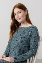 Load image into Gallery viewer, Lily &amp; Me Angela long sleeved printed knit tunic Sea Mist
