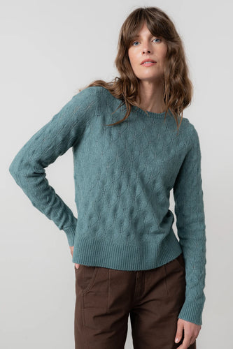 Lily & Me Harefield Pointelle Knit Jumper Sea Mist