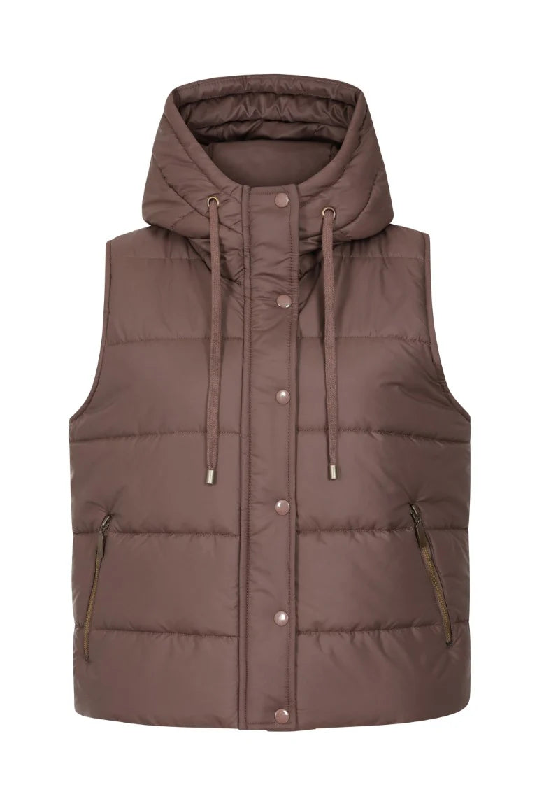 Alice Collins Sasha Mid Gilet Chocolate Brown