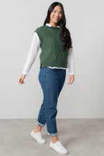 Load image into Gallery viewer, Lily &amp; Me Wallace Pointelle Knit Tank Pine Green