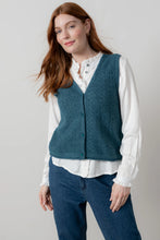Load image into Gallery viewer, Lily &amp; Me Marly Sleeveless Knit Pointelle Cardigan Petrol
