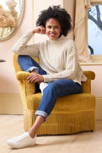 Load image into Gallery viewer, Lily &amp; Me Elspeth Cable Knit High Neck Jumper Ecru