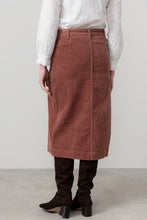Load image into Gallery viewer, Lily &amp; Me Penrose stretch Jumbo Cord Midi Skirt Antique Rose