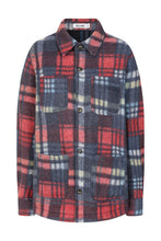 Load image into Gallery viewer, Alice Collins Elle Fleece Coverall Jacket Fuchsia Plaid