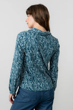 Load image into Gallery viewer, Lily &amp; Me Bowbridge Printed Cotton Jersey Shirt Petrol
