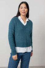 Load image into Gallery viewer, Lily &amp; Me Woodchester V Neck Jumper Petrol