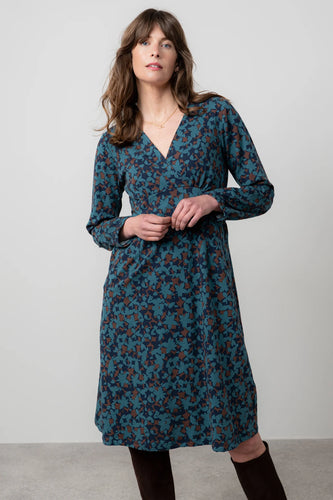 Lily & Me Hazel Crossover Jersey Dress Navy