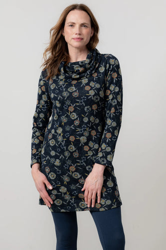 Lily & Me Winkleigh Cowl Neck Tunic Navy