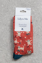 Load image into Gallery viewer, Lily &amp; Me Roller Cats Socks and Keyring Gift Set