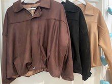 Load image into Gallery viewer, Suede Feel Bomber Jacket