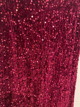 Load image into Gallery viewer, Burgundy Sequin Velvet Trousers