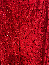 Load image into Gallery viewer, Bright Red Sequin Velvet Trousers