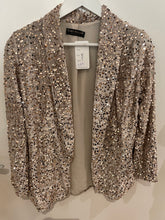 Load image into Gallery viewer, Champagne Sequin Velvet Blazer
