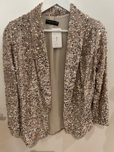 Champagne Sequin Velvet Blazer