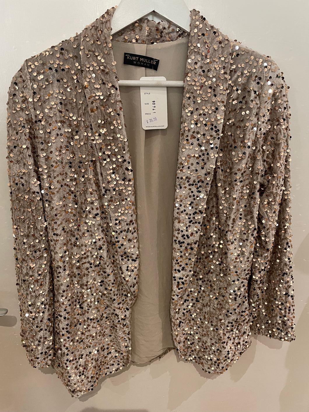 Champagne Sequin Velvet Blazer