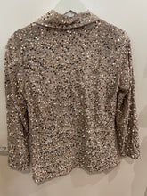 Load image into Gallery viewer, Champagne Sequin Velvet Blazer