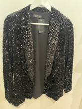 Load image into Gallery viewer, Black Sequin Velvet Blazer