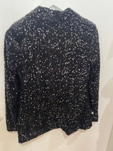 Load image into Gallery viewer, Black Sequin Velvet Blazer