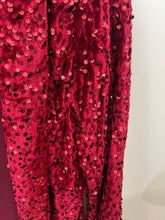 Load image into Gallery viewer, Dark Red Sequin Velvet Blazer