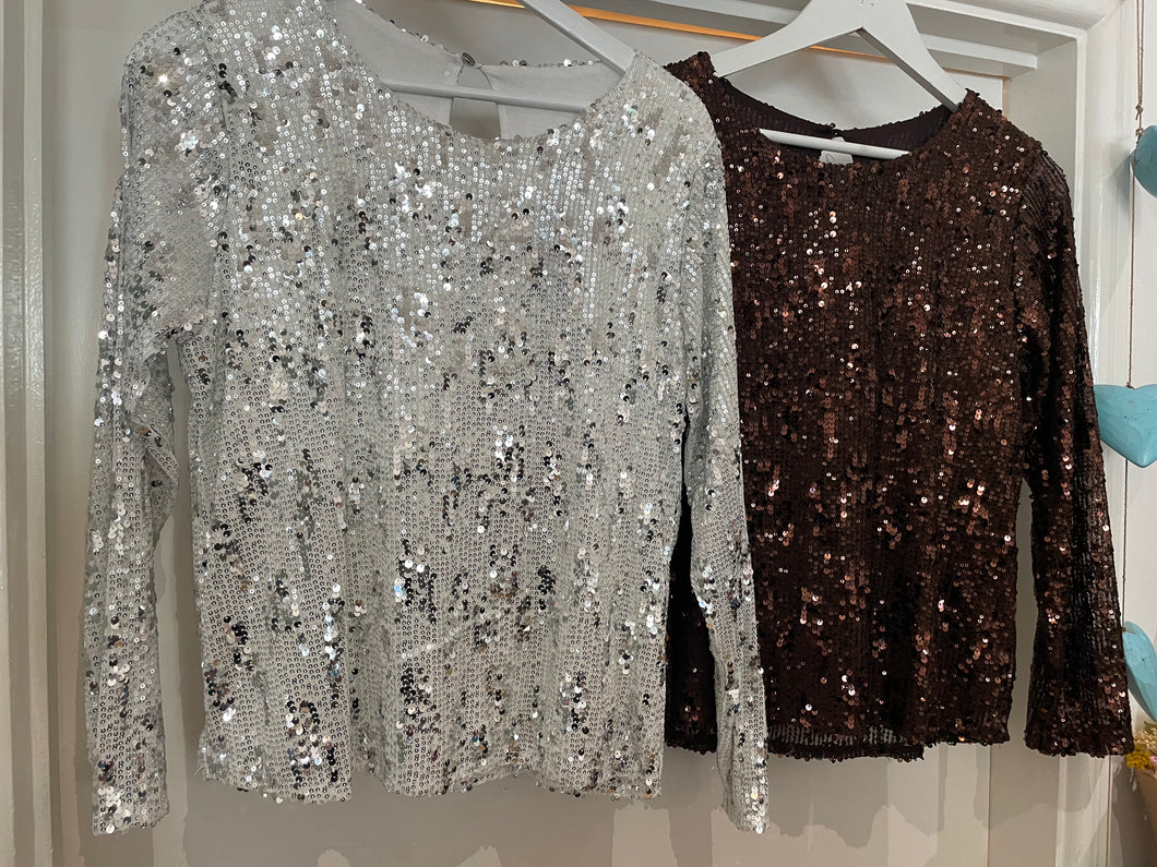 Sequin Long Sleeved Top