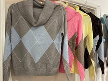 Load image into Gallery viewer, Cowl Neck Argyle Jumper One size 8-12