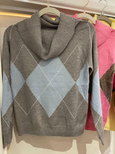 Load image into Gallery viewer, Cowl Neck Argyle Jumper One size 8-12