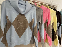 Load image into Gallery viewer, Cowl Neck Argyle Jumper One size 8-12