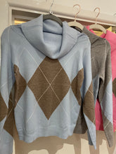Load image into Gallery viewer, Cowl Neck Argyle Jumper One size 8-12