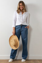Load image into Gallery viewer, Lily &amp; Me Traditional linen shirt white is