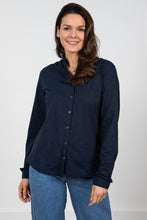 Load image into Gallery viewer, Lily &amp; Me Hailey Frill Shirt Navy