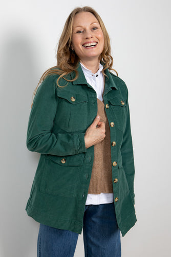 Lily & Me Cord Utility Jacket Sage Green