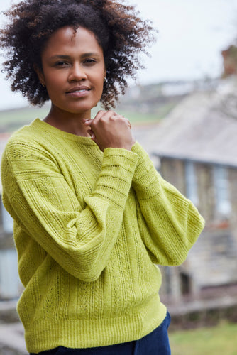 Lily & Me Cornwell Pointelle Jumper Lime