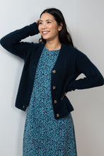 Load image into Gallery viewer, Lily &amp; Me Cornwell Pointelle Cardigan Navy
