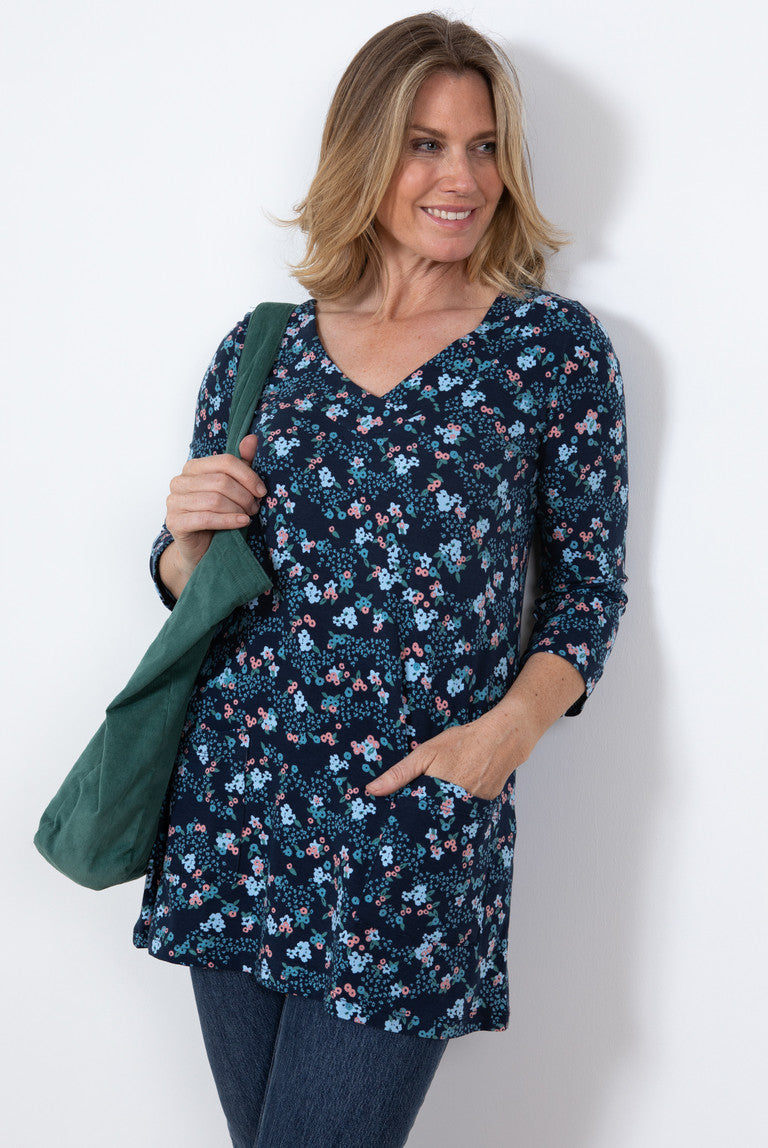 Lily & Me Clover Tunic Daisy Navy