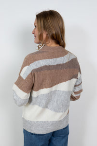 Lily & Me Intarsia Wave Jumper Taupe