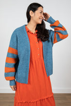 Load image into Gallery viewer, Lily &amp; Me Skylore Rib Cardi Stripe Soft Blue is