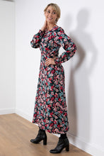 Load image into Gallery viewer, Lily &amp; Me Dhalia Midi Dress Dahlia Bloom Blackjack