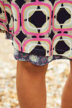 Load image into Gallery viewer, Mistral Seventies Square Dotty Flowers Reversible Skirt