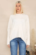 Load image into Gallery viewer, Dropped hem relaxed jumper: Taupe