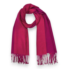 Load image into Gallery viewer, Premium Two-Tone Cashmere Blend Winter Scarf: Hot Pink