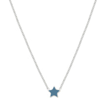 Load image into Gallery viewer, Star Necklace with Petrol Blue Enamel