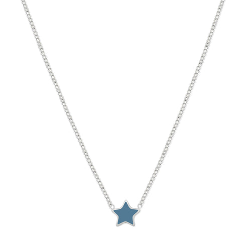Star Necklace with Petrol Blue Enamel