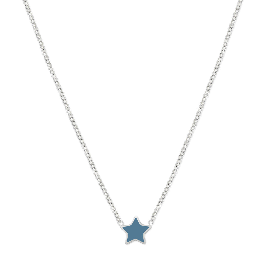 Star Necklace with Petrol Blue Enamel