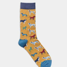 Load image into Gallery viewer, Womens Socks - Dogs Mustard: Mustard / Design