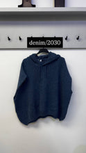 Load image into Gallery viewer, Mohair Hooded Drawstring Tank Top: Denim / One Size