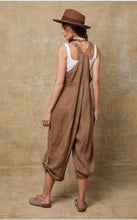 Load image into Gallery viewer, 100% linen jumpsuit TOBACCO