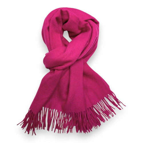 Premium Wool Blend Winter Scarf: Fuchsia