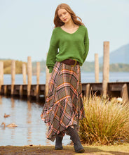 Load image into Gallery viewer, Joe Browns Romantic Check Dippy Hem Skirt: Multi