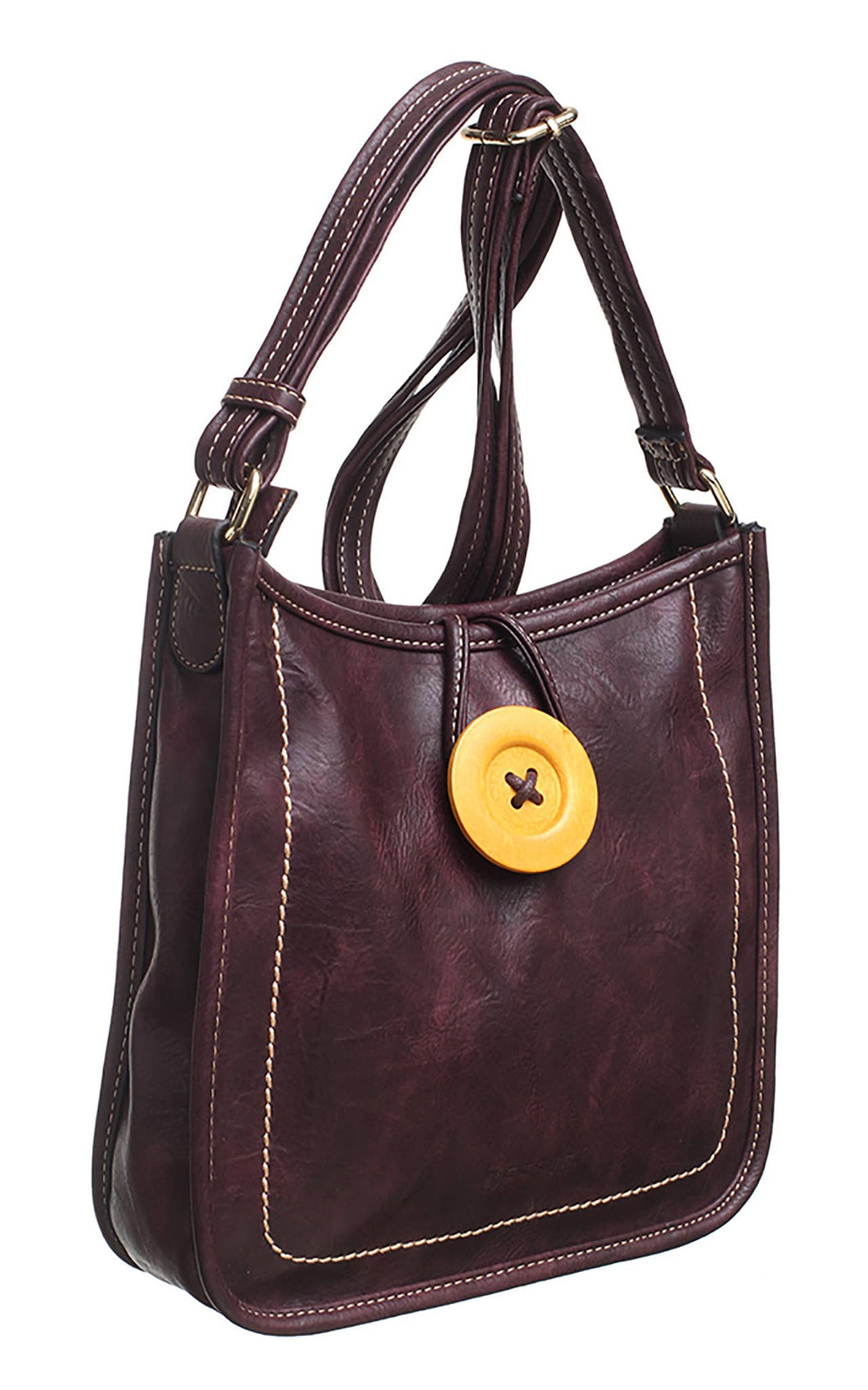 Retro Button Crossbody Bag: PURPLE