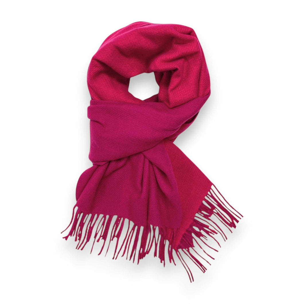 Premium Two-Tone Cashmere Blend Winter Scarf: Hot Pink
